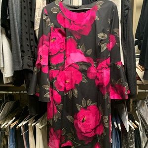 Trina Turk Black Floral Dress. Worn once. Size: 12